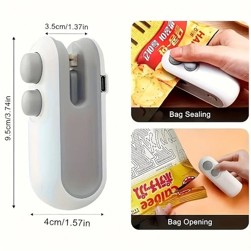 USB-C Rechargeable Bag Sealer, 2-in-1 Magnetic